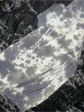 To write love on her arms Gray Tie-Dye Sweatpants the storm will pass size large